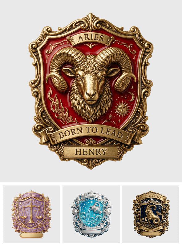 Luxus Brosche für Sternzeichen - Personalisierte 3D-Emblem-Emaille-Nadel