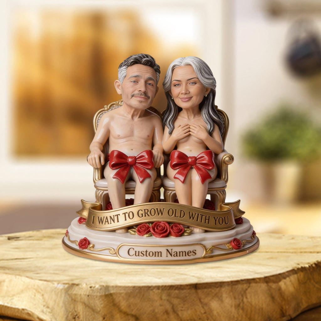 I Wanna Grow Old with You - Personalized Spicy Couple Custom Shaped Acrylic Plaque