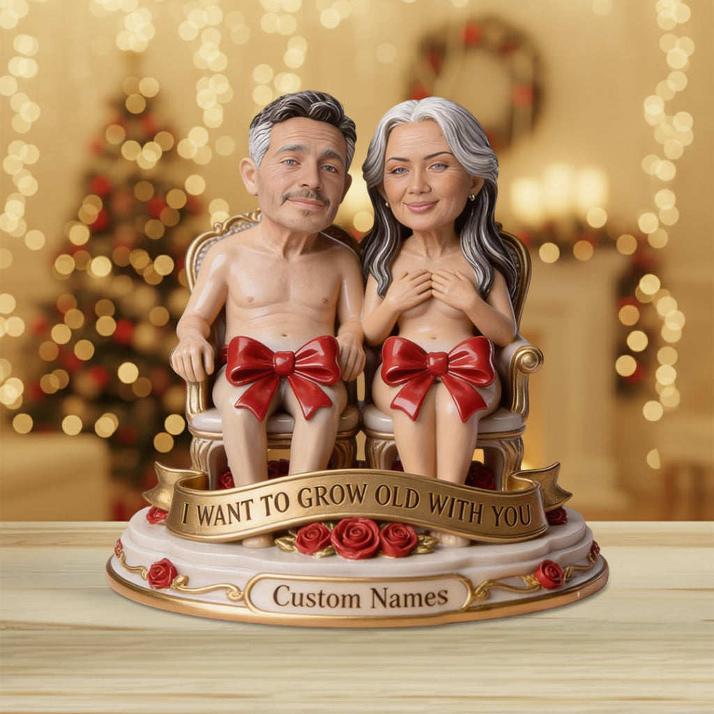 I Wanna Grow Old with You - Personalized Spicy Couple Custom Shaped Acrylic Plaque