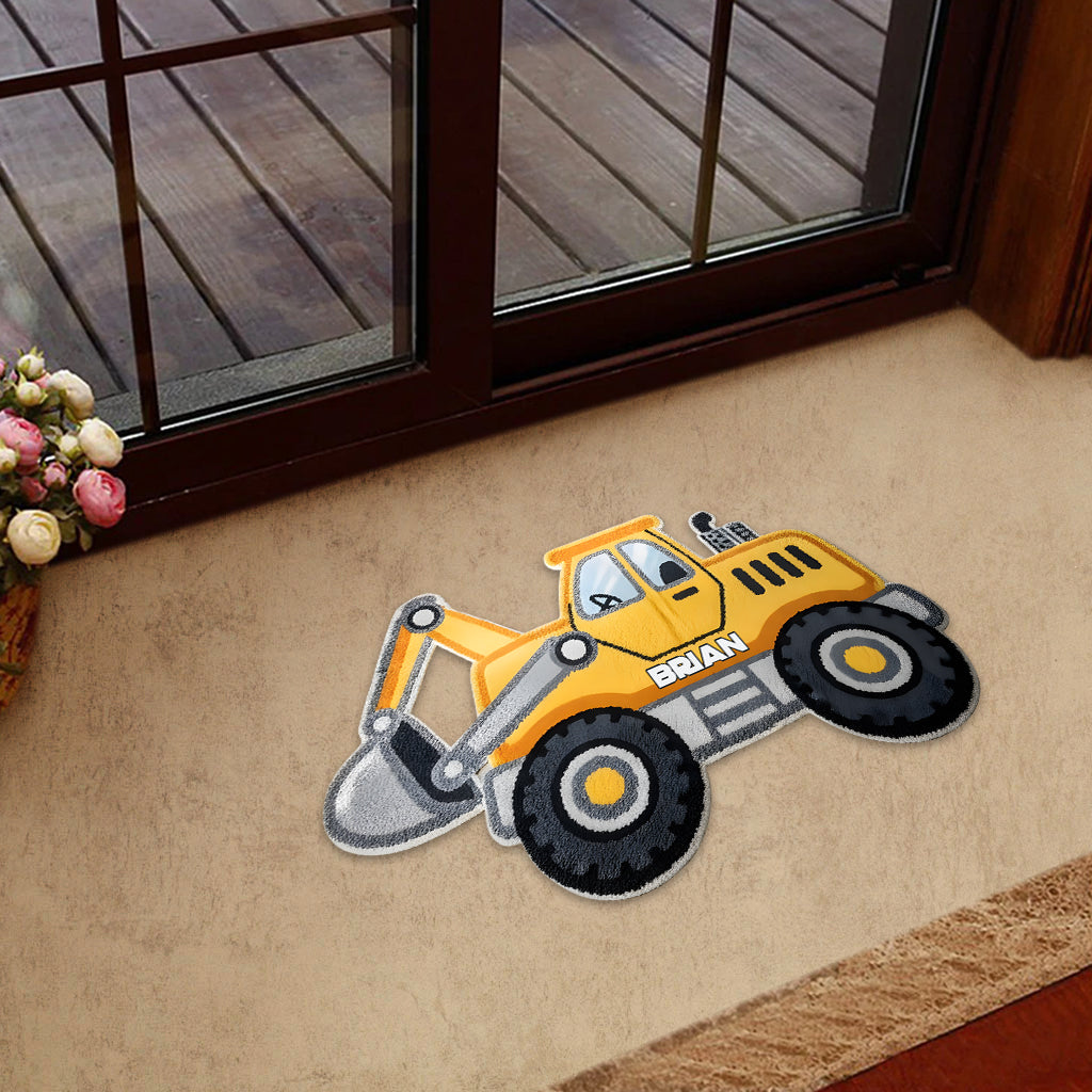 Super Construction – Personalisierte Fußmatte/Teppich in Kinderform