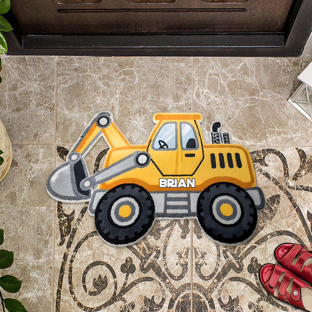 Super Construction – Personalisierte Fußmatte/Teppich in Kinderform