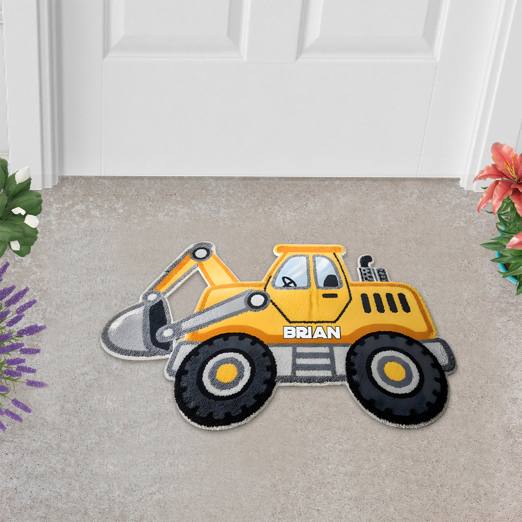 Super Construction – Personalisierte Fußmatte/Teppich in Kinderform