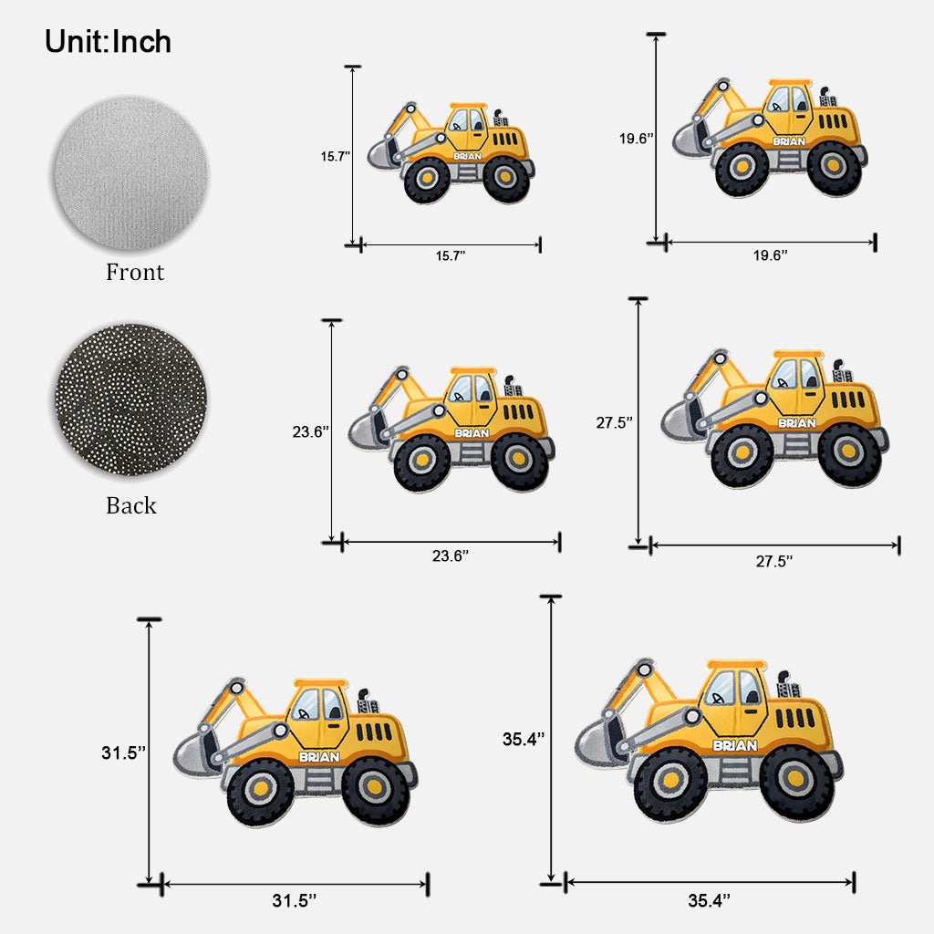 Super Construction – Personalisierte Fußmatte/Teppich in Kinderform