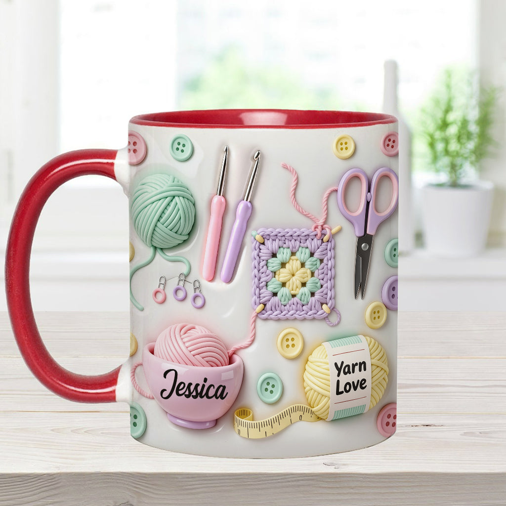 Love Crocheting - Personalized Crocheting Accent Mug & Coaster