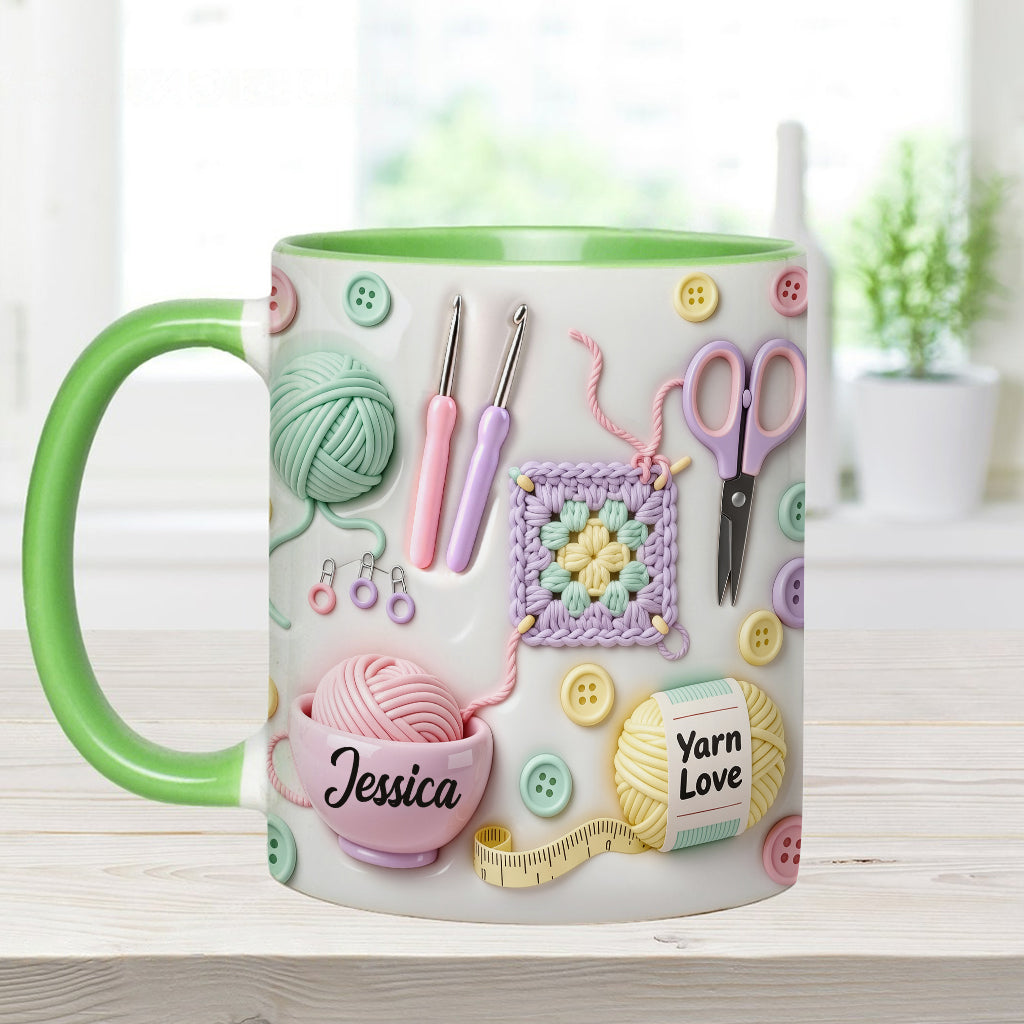 Love Crocheting - Personalized Crocheting Accent Mug & Coaster