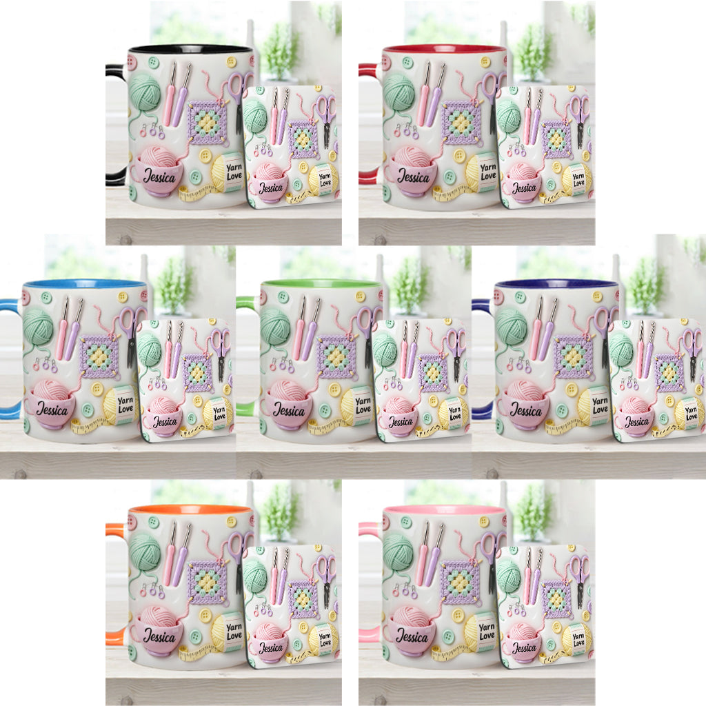 Love Crocheting - Personalized Crocheting Accent Mug & Coaster