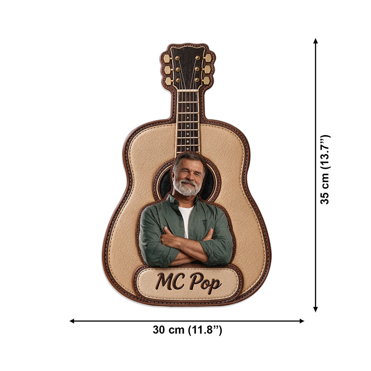 Custom From Any Photo - Personalized Guitar Changeable Leather Patch Backpack