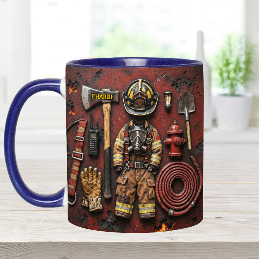 Stolzer Feuerwehrmann – Personalisierte Tasse mit Feuerwehrmotiv