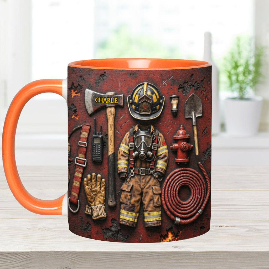 Stolzer Feuerwehrmann – Personalisierte Tasse mit Feuerwehrmotiv