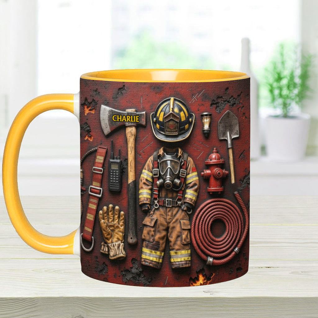 Stolzer Feuerwehrmann – Personalisierte Tasse mit Feuerwehrmotiv