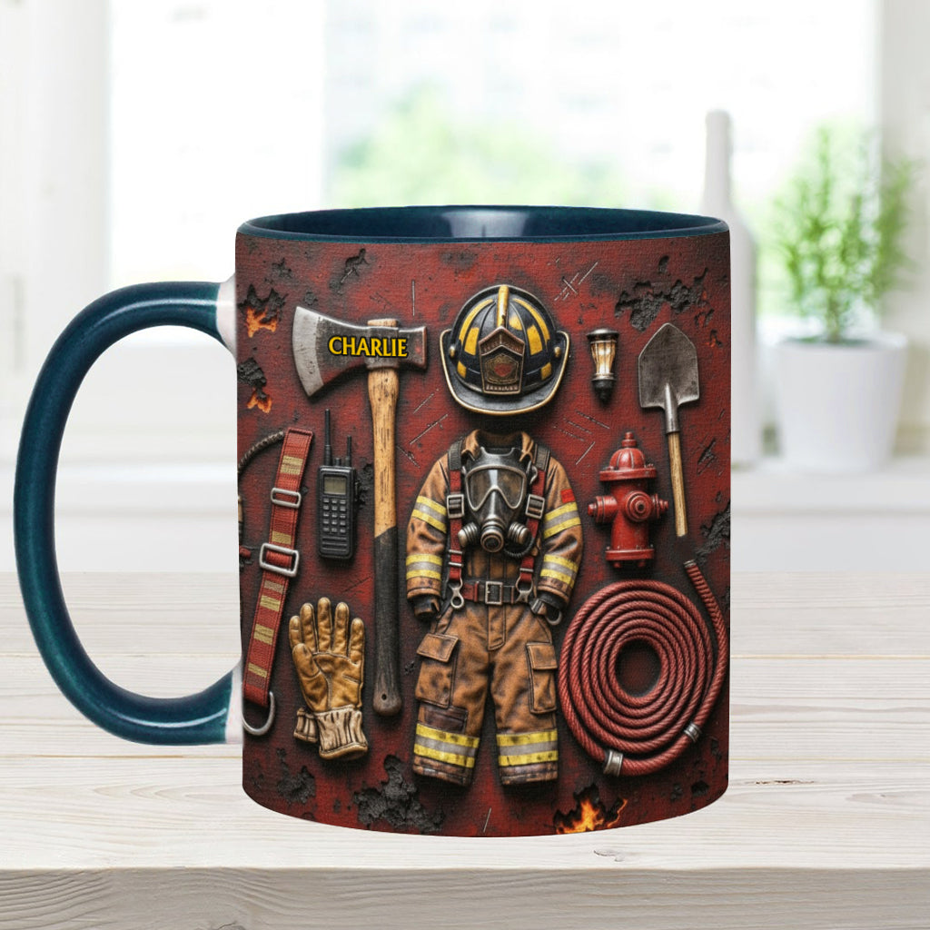 Stolzer Feuerwehrmann – Personalisierte Tasse mit Feuerwehrmotiv