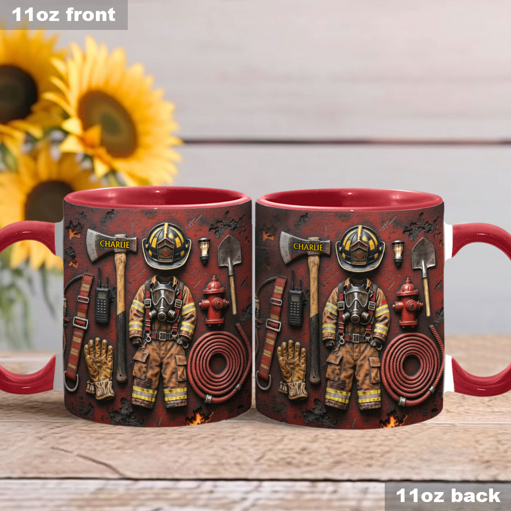Stolzer Feuerwehrmann – Personalisierte Tasse mit Feuerwehrmotiv