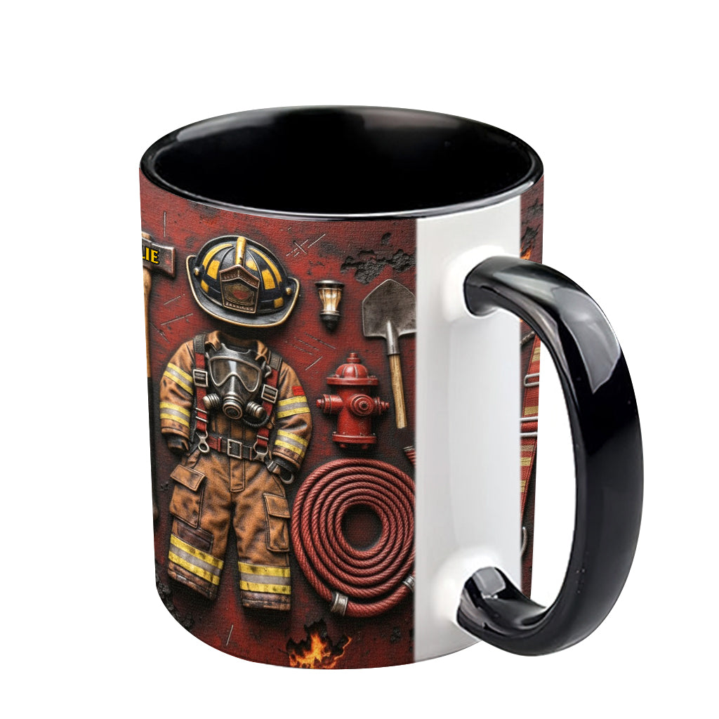 Stolzer Feuerwehrmann – Personalisierte Tasse mit Feuerwehrmotiv