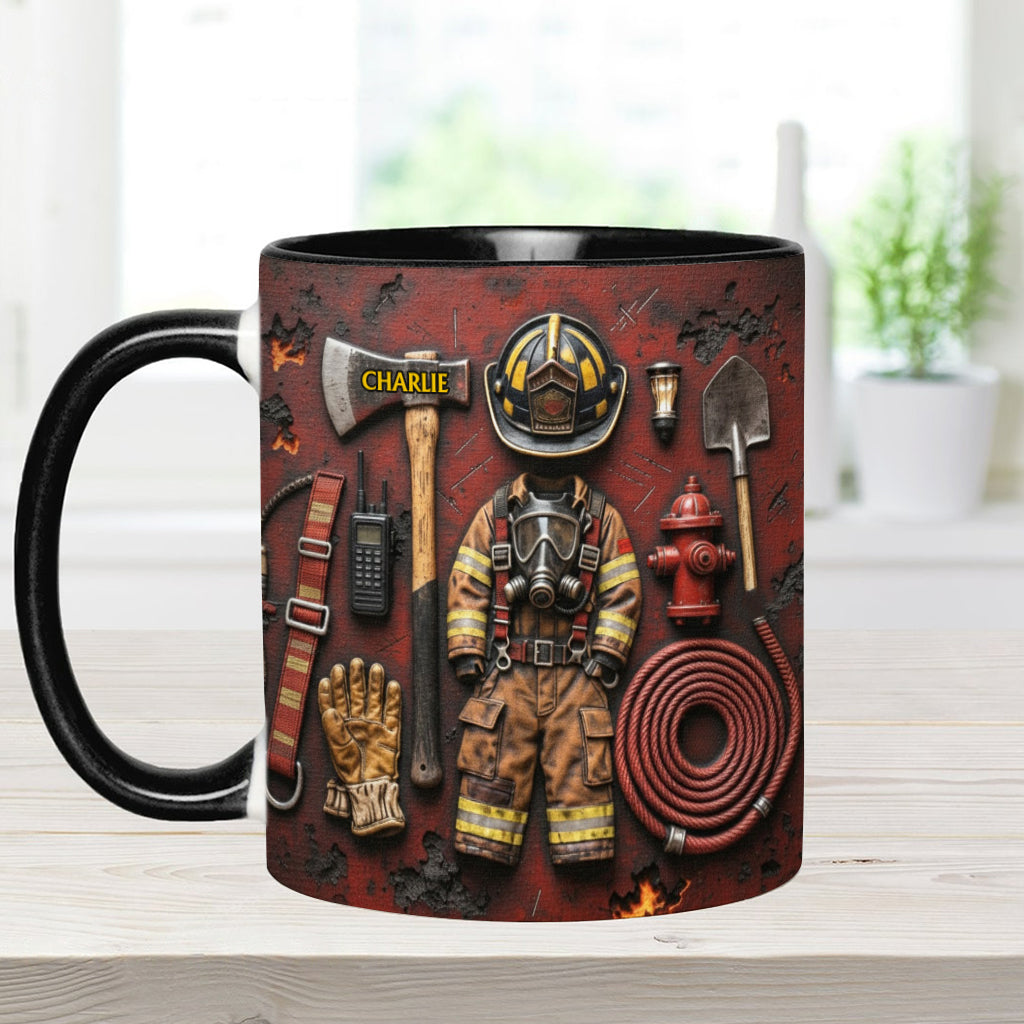 Stolzer Feuerwehrmann – Personalisierte Tasse mit Feuerwehrmotiv