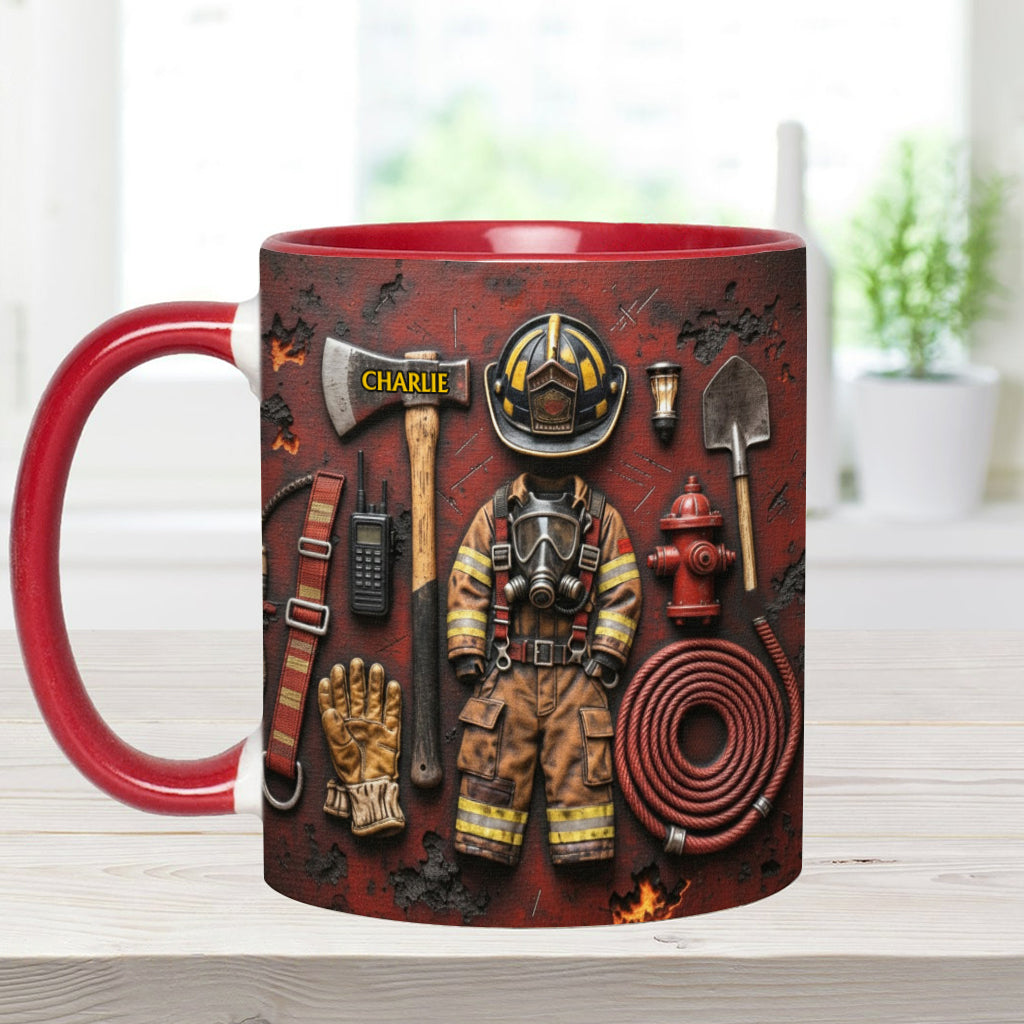Stolzer Feuerwehrmann – Personalisierte Tasse mit Feuerwehrmotiv