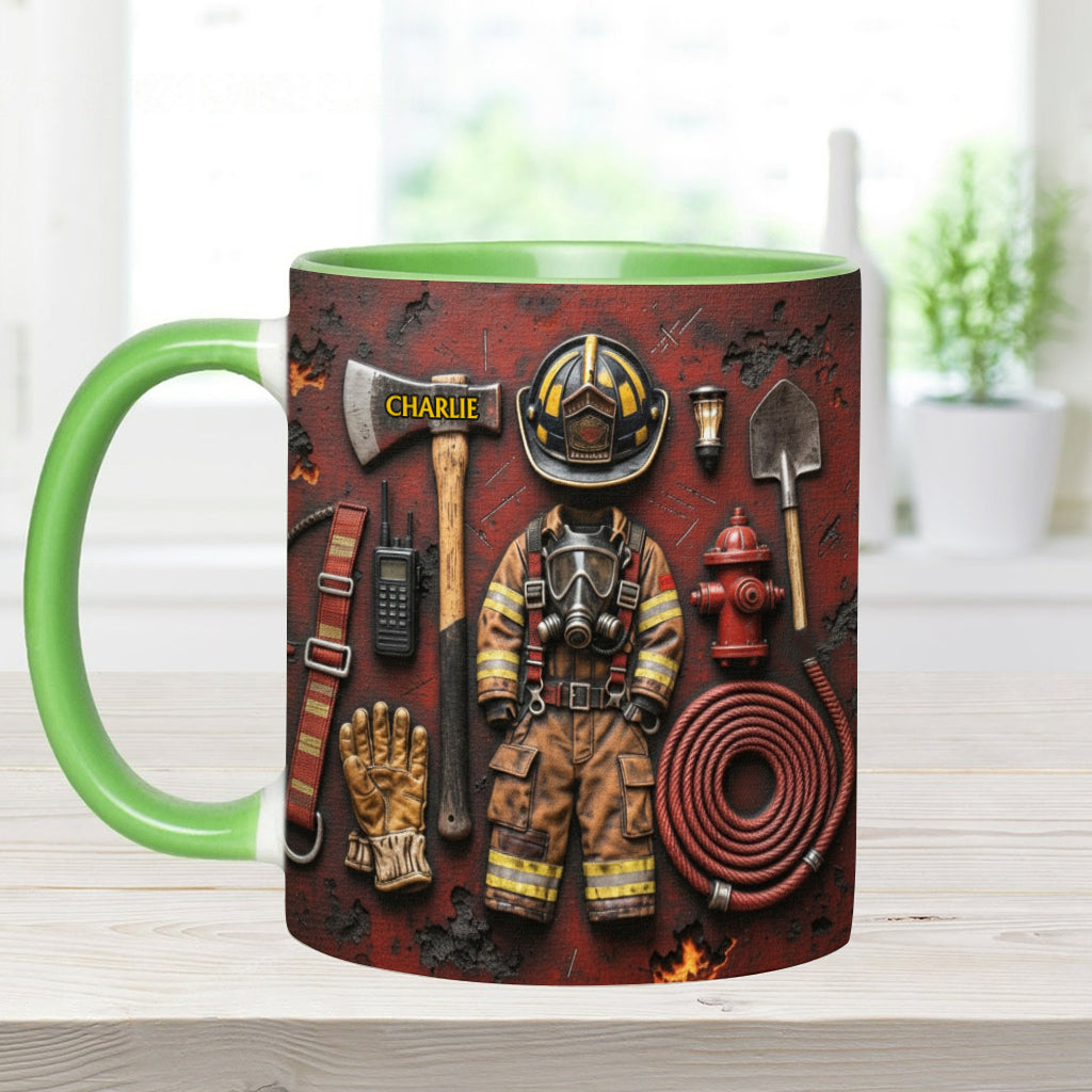 Stolzer Feuerwehrmann – Personalisierte Tasse mit Feuerwehrmotiv