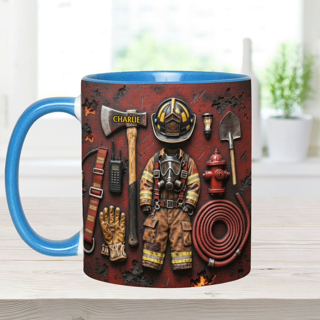 Stolzer Feuerwehrmann – Personalisierte Tasse mit Feuerwehrmotiv