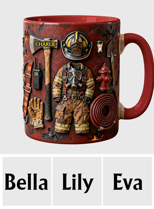 Stolzer Feuerwehrmann – Personalisierte Tasse mit Feuerwehrmotiv