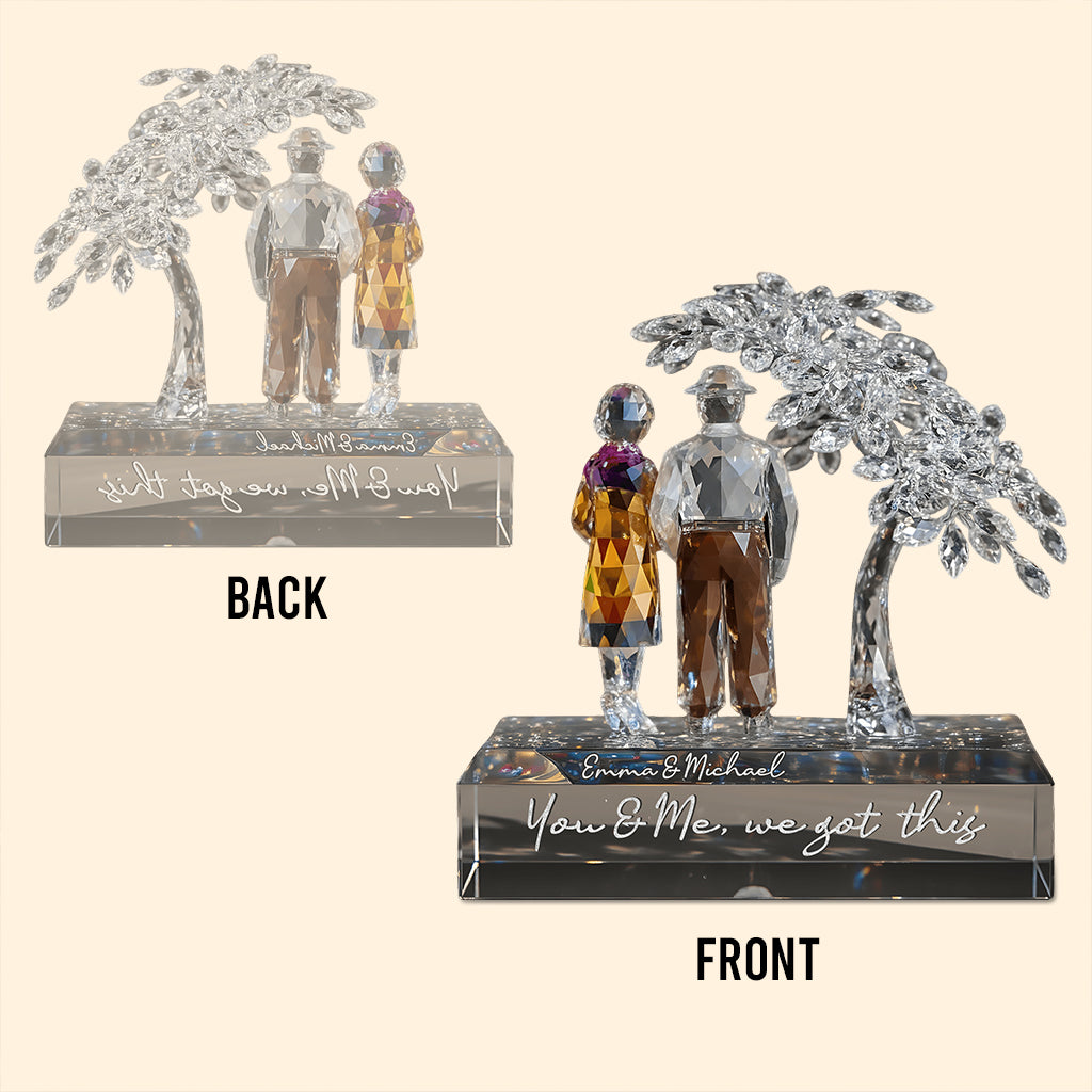 Du und ich, wir schaffen das – Personalisierte Acrylplakette in Pärchenform