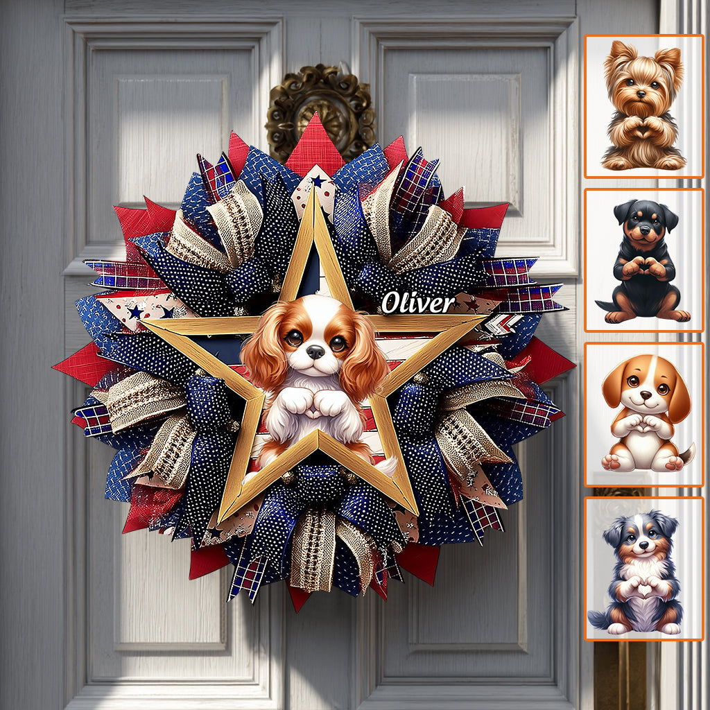 Paws & Patriot – Personalisiertes, individuell geformtes Holzschild mit Hundemotiv