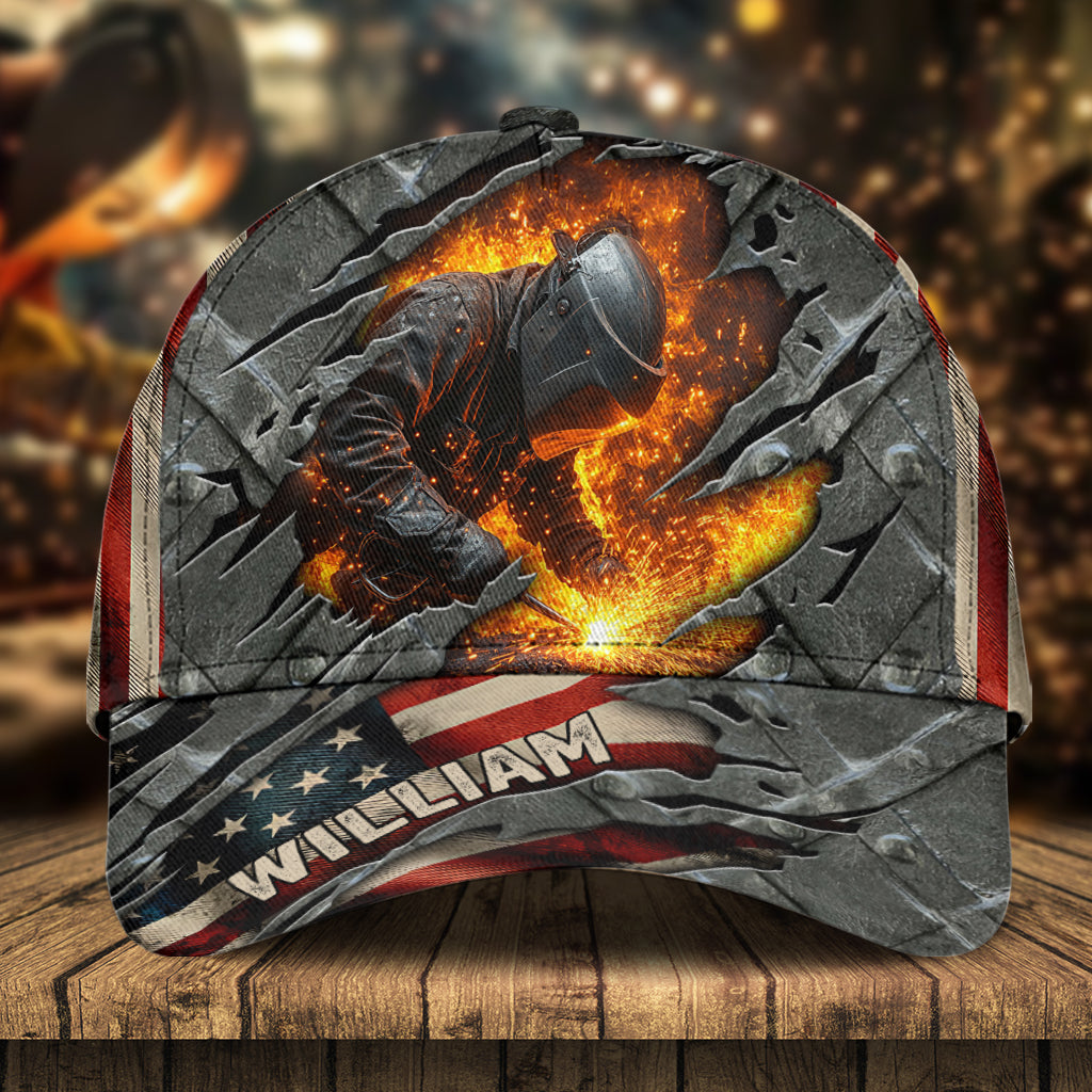 Geschenk für Schweißer-Ehemann, Ehemann, Sohn... - Personalisierte klassische Schweißerkappe