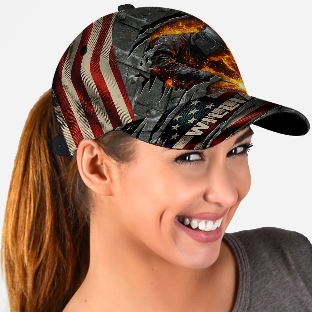 Geschenk für Schweißer-Ehemann, Ehemann, Sohn... - Personalisierte klassische Schweißerkappe