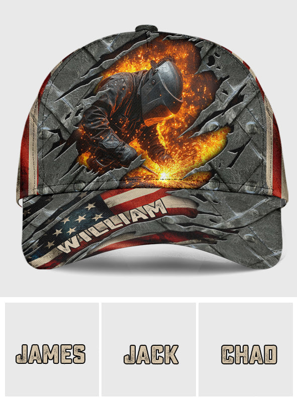 Geschenk für Schweißer-Ehemann, Ehemann, Sohn... - Personalisierte klassische Schweißerkappe