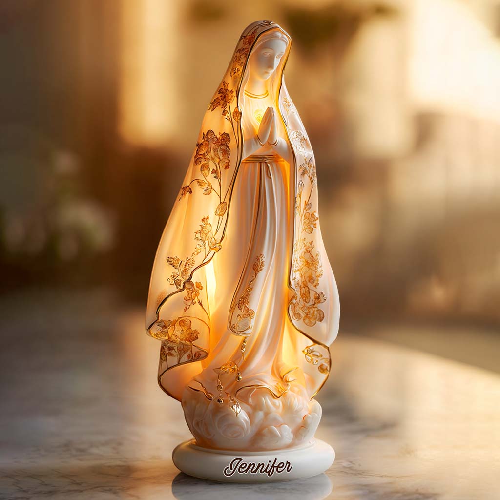 Unsere Liebe Frau – Personalisierte christliche Acrylplakette in individueller Form