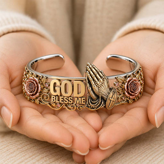 God Bless Me - Christian Shaped Cuff Bracelet