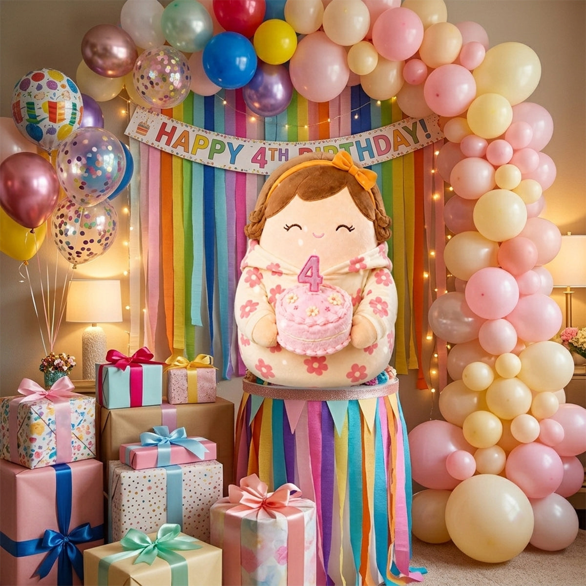 Birthday Figure - Personalized Birthday Premium Faux Fur Pillow