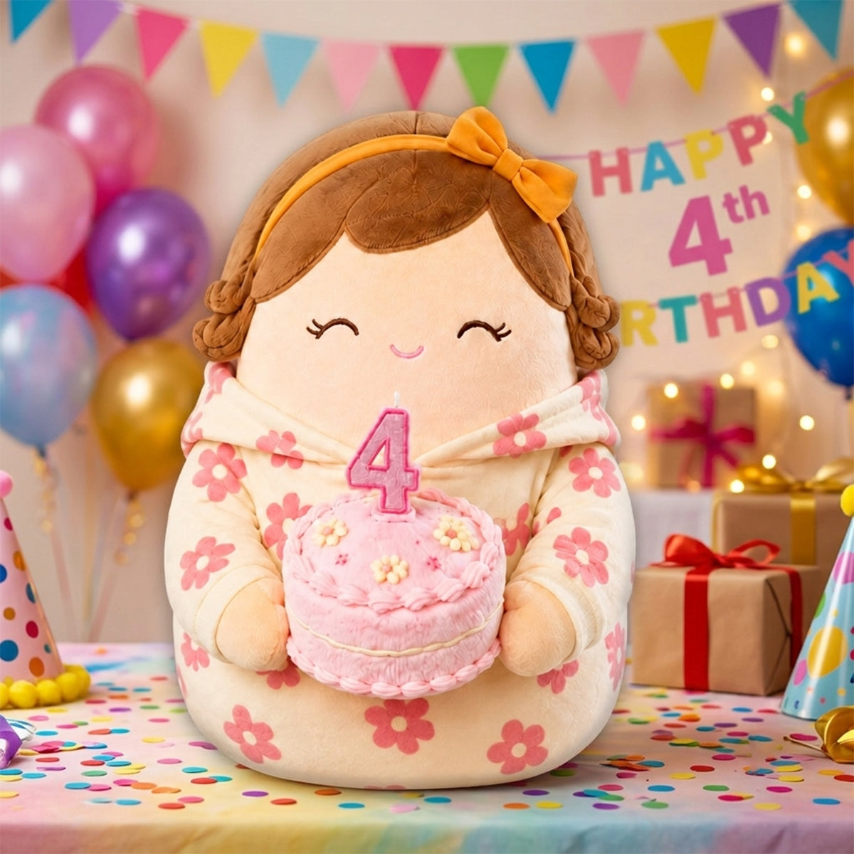 Birthday Figure - Personalized Birthday Premium Faux Fur Pillow