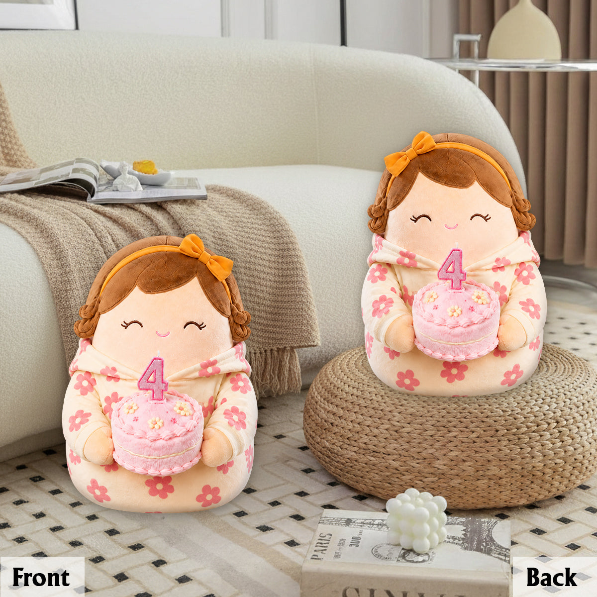 Birthday Figure - Personalized Birthday Premium Faux Fur Pillow