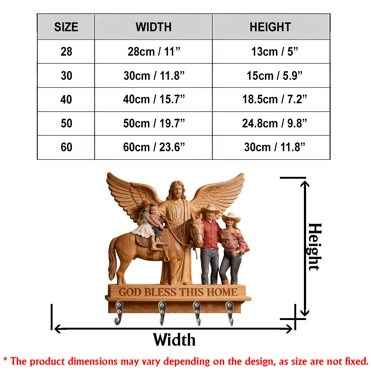 Individuell gestaltbarer christlicher Wandhänger mit der Aufschrift „Gott segne dieses Zuhause“ nach Foto.