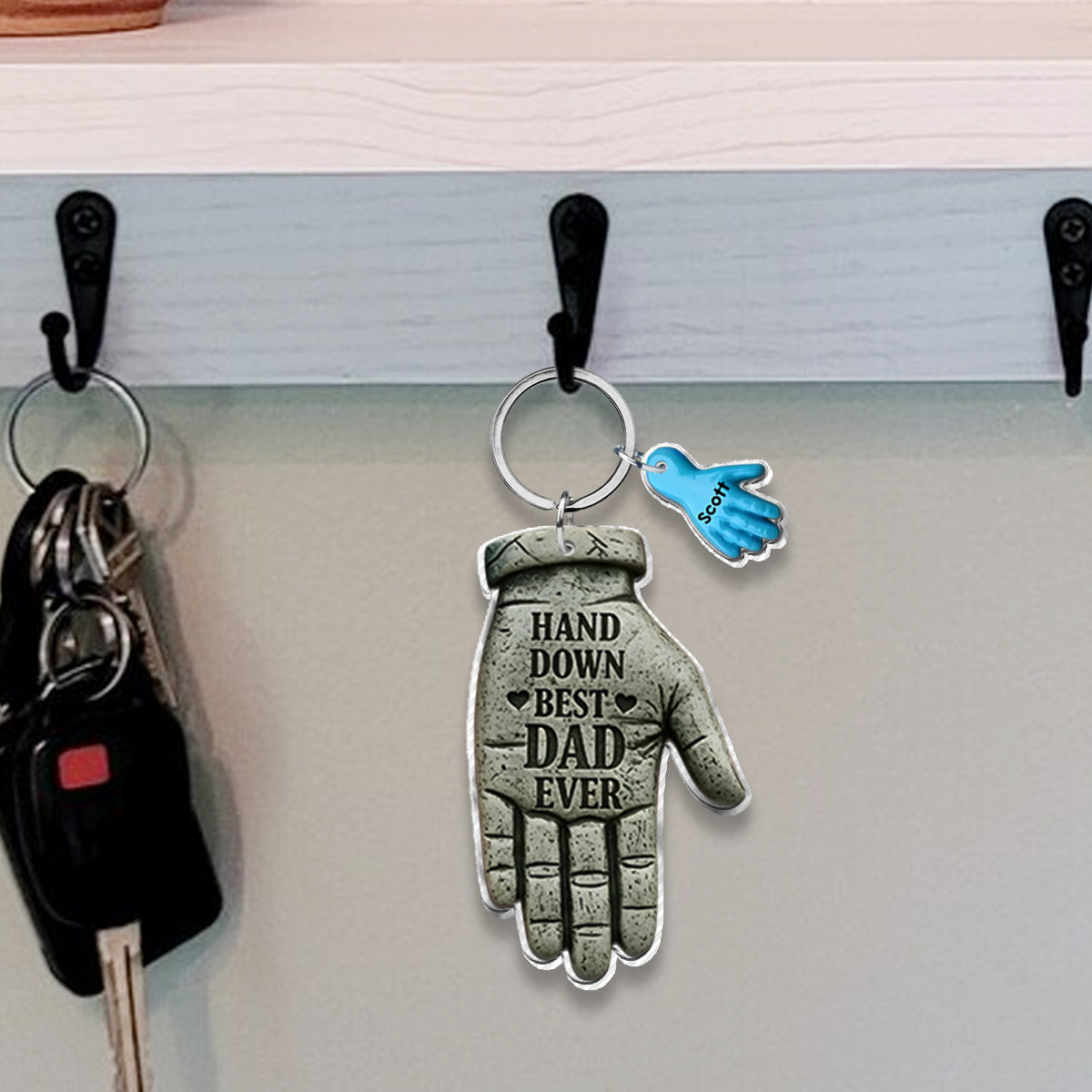 Absolut bester Papa aller Zeiten – personalisierter Vater-Schlüsselanhänger mit Anhängern