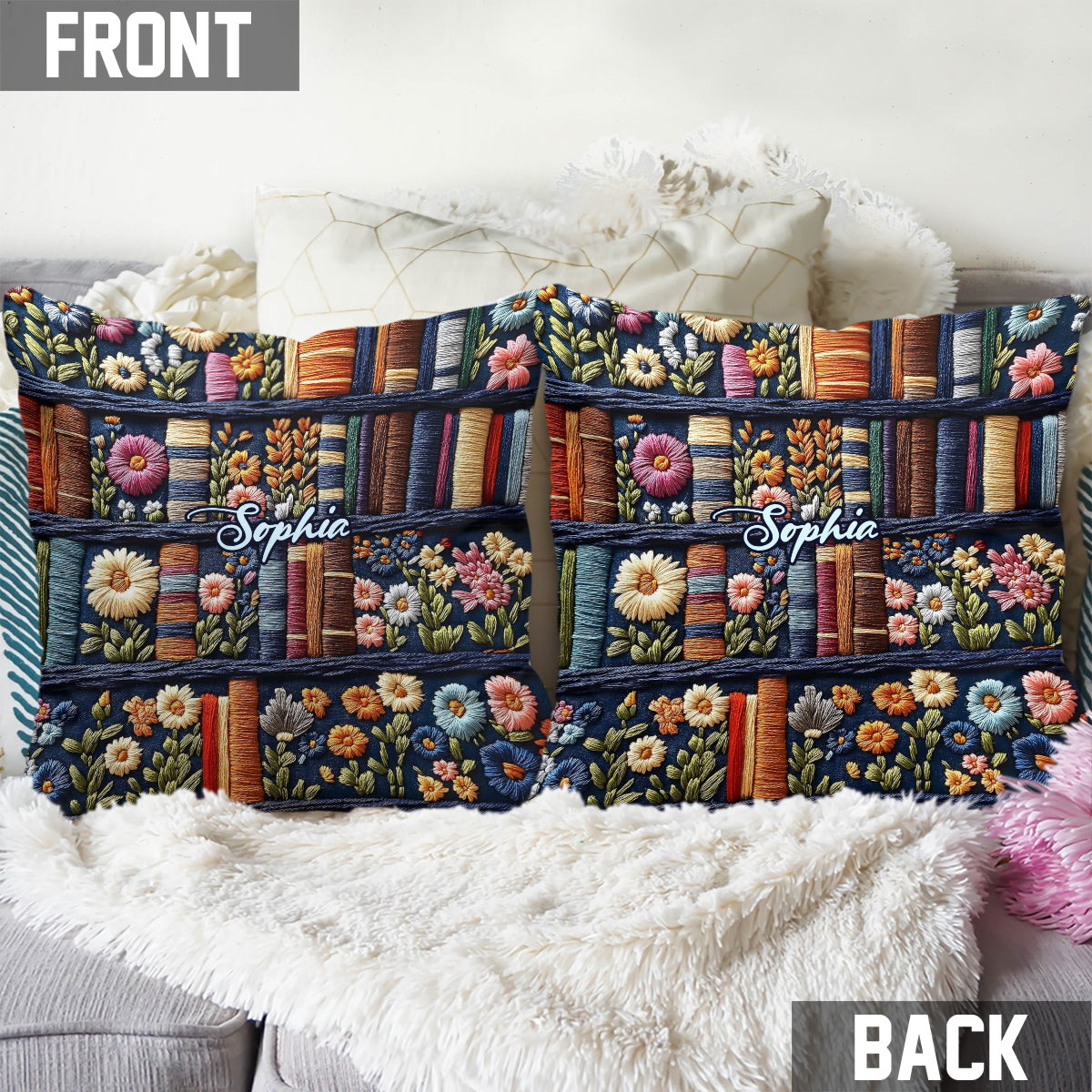 Liebe zum Lesen – Personalisiertes Buchkissen