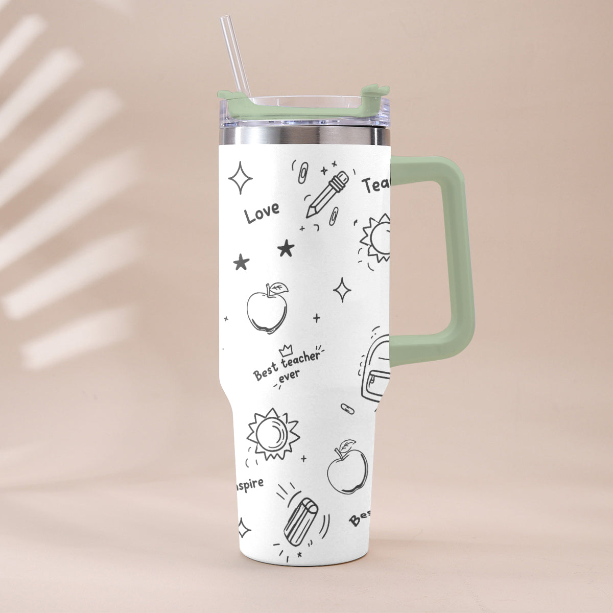 Back To School - Personalized Teacher Tumbler With Handle