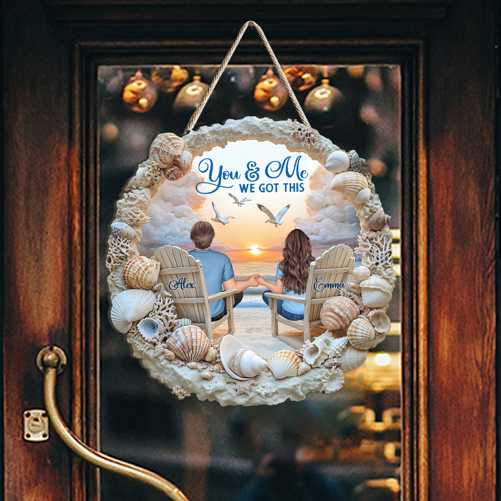 You And Me We Got This - Personalized Couple Custom Shaped Wood Sign