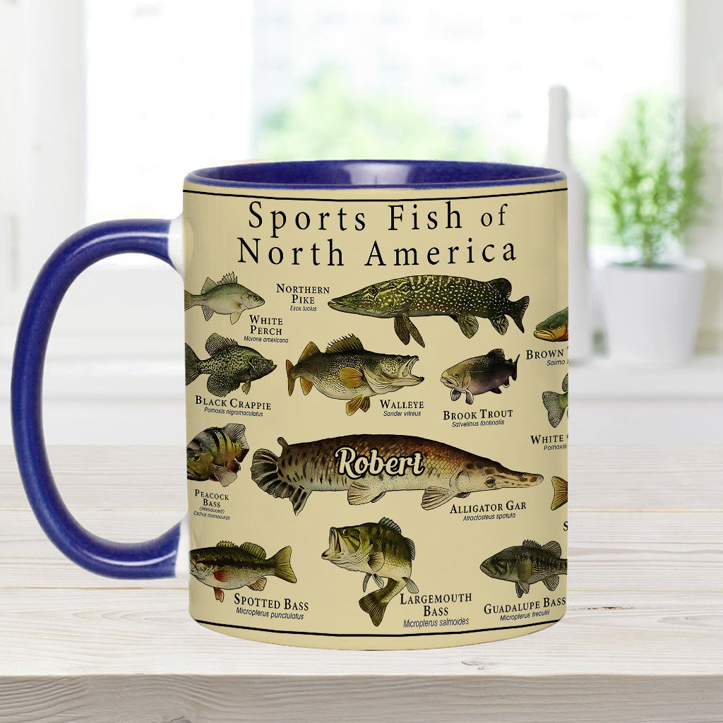 Fish Of America - Personalized Fishing Accent Mug