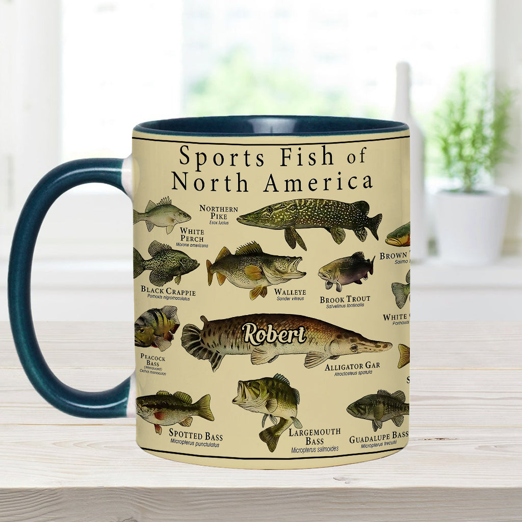 Fish Of America - Personalized Fishing Accent Mug