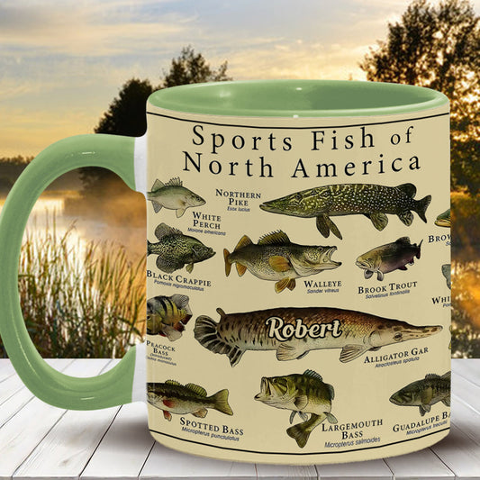 Fish Of America - Personalized Fishing Accent Mug
