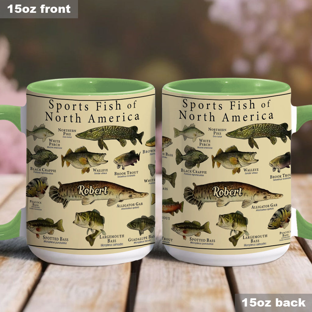 Fish Of America - Personalized Fishing Accent Mug
