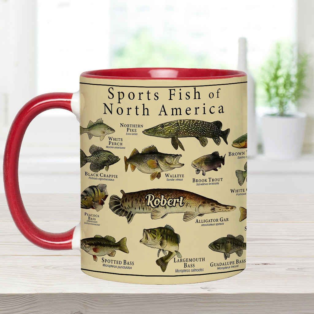 Fish Of America - Personalized Fishing Accent Mug