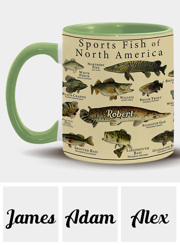 Fish Of America - Personalized Fishing Accent Mug