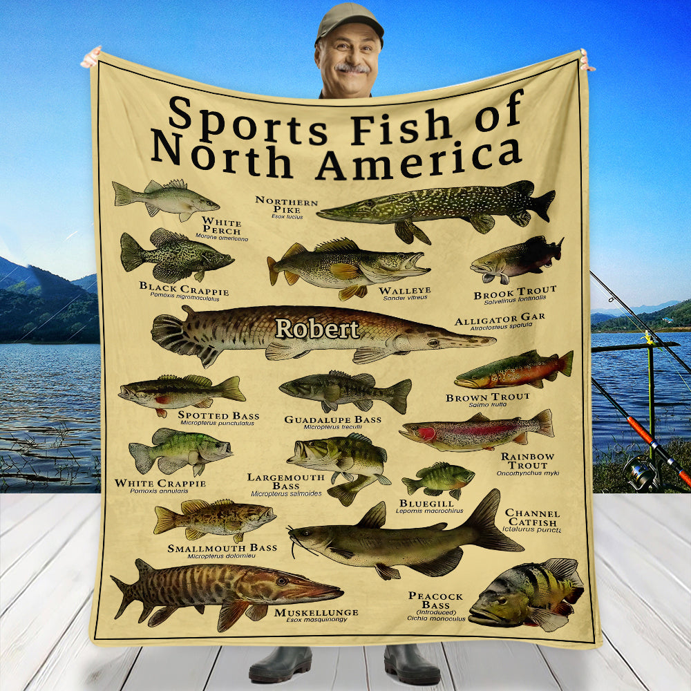 Fish Of America - Personalisierte Angeldecke