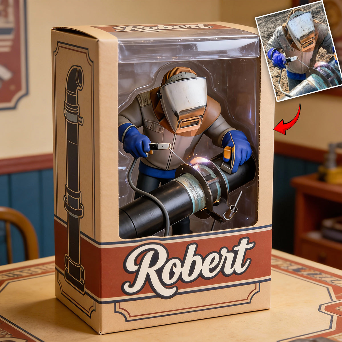 Geschenke für Schweißer – Personalisierte Acrylplakette in individueller Schweißerform