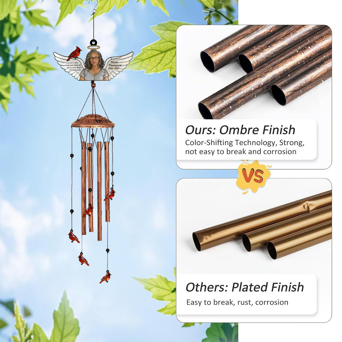 In Loving Memory - Personalized Memorial Wind Chime With Charms