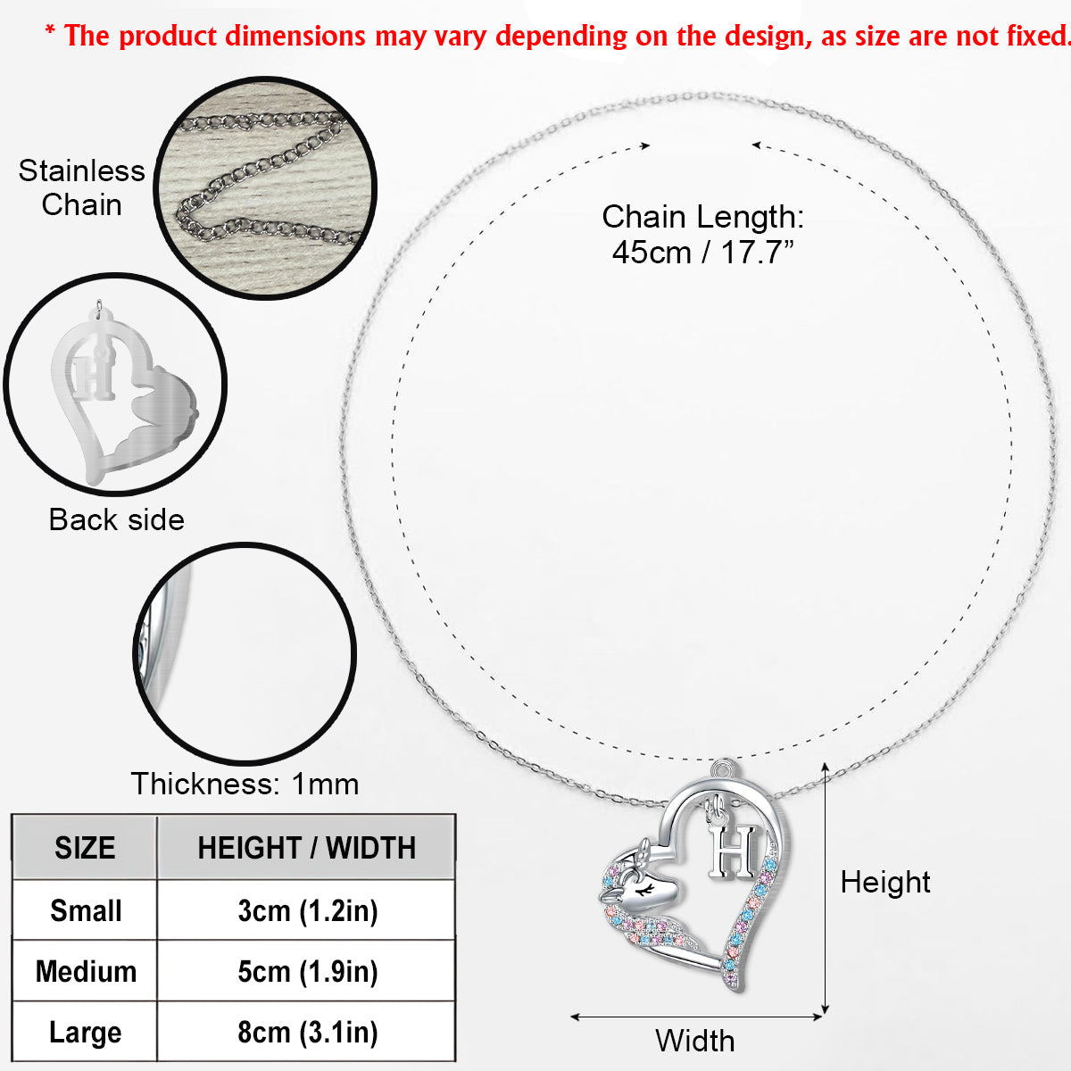 I Love You Forever - Personalized Kid Shaped Metal Pendant Necklace