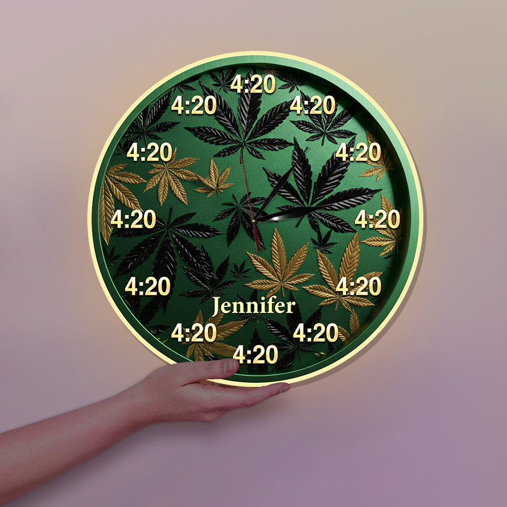 Es ist immer 420 – Personalisierte Weed-LED-Wanduhr