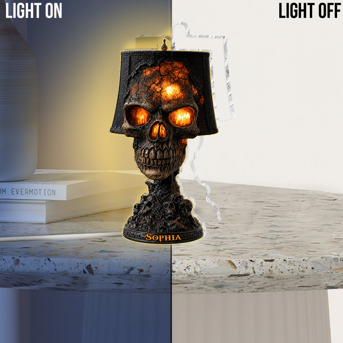 Love Skull - Personalized Skull Acrylic LED Night Light