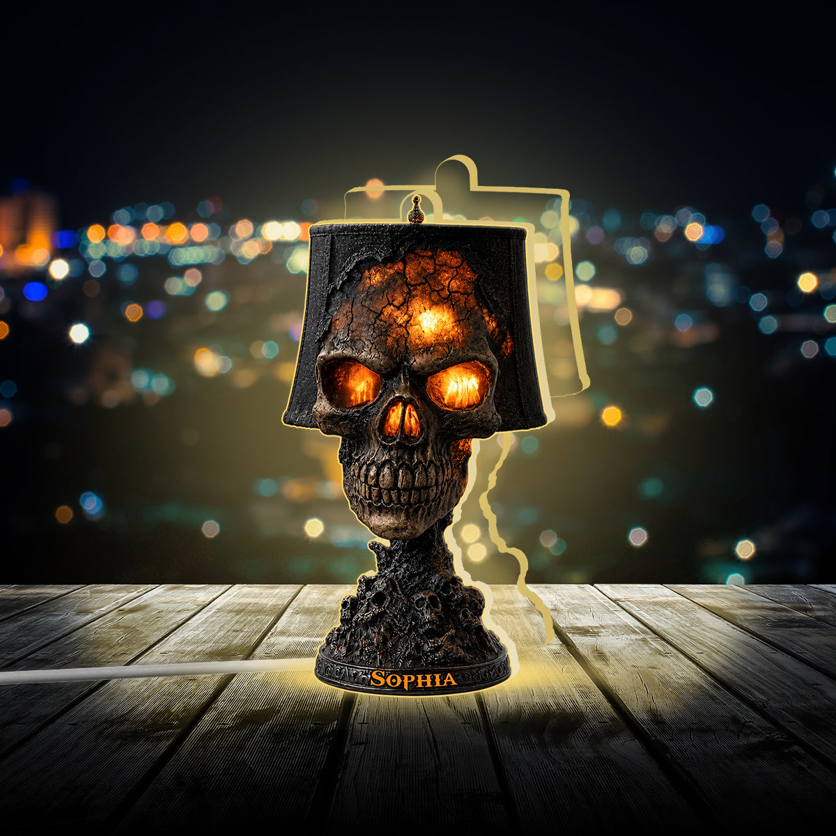 Love Skull - Personalized Skull Acrylic LED Night Light